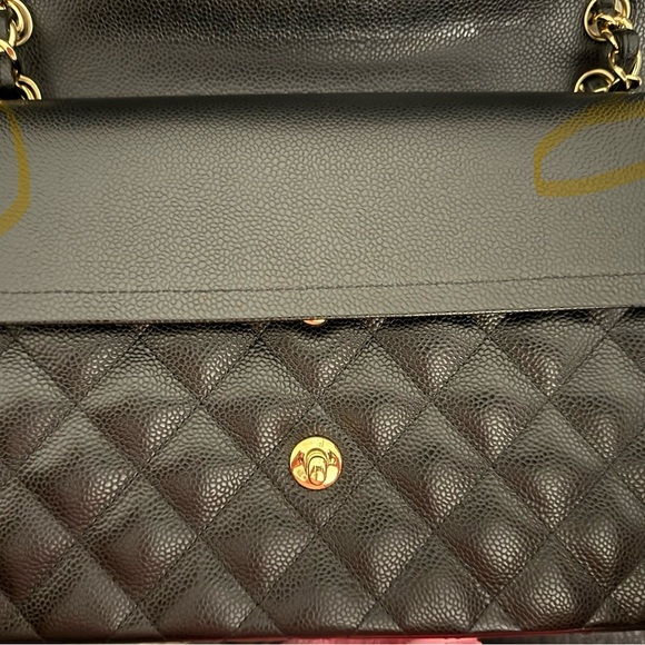 Chanel Classic Jumbo Double Flap Black Caviar Gold Hardware - Picture 8 of 13